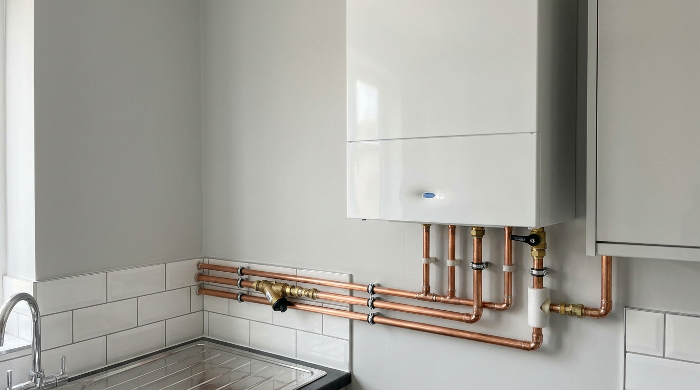 A new boiler installed by DV Plumbing & Heating